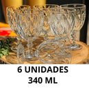 Jogo 6 Taças de Vidro Diamond - Brilho e Sofisticação 340ml