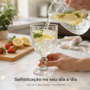 Jogo 6 Taças de Vidro Diamond - Brilho e Sofisticação 340ml